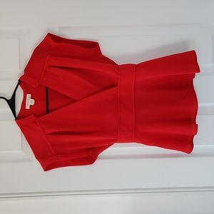 Monteau - Medium - Short Sleeve Red Blouse